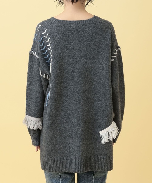LEPSIM（レプシィム）の「【産前・産後対応】マタニティ／ステッチ刺繍ニット　625198（ニット/セーター・レディース・グレー/アイボリー・FREE）」の19枚目の写真