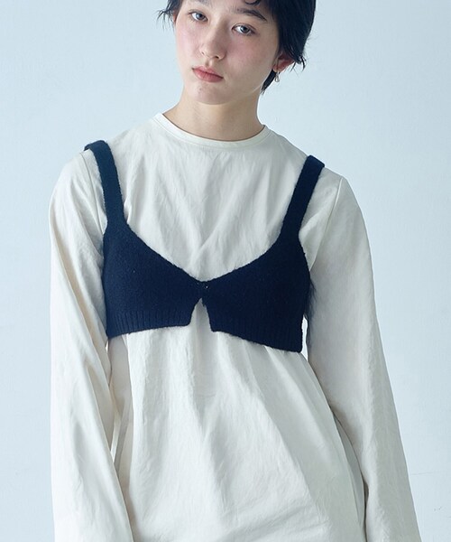 CODE A(コードエー)の「M cloudy bra tops(ニット/セーター・レディース・オフホワイト/ブラック/ライトブルー・00)」の7枚目の写真