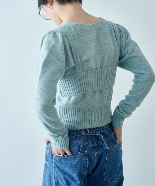 CODE A(コードエー)の「M cloudy bra tops(ニット/セーター・レディース・オフホワイト/ブラック/ライトブルー・00)」の13枚目の写真