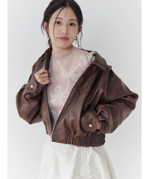 CALNAMUR（カルナムール）の「リボンパターンニット（ニット/セーター・レディース・ピンク/ベージュ・FREE）」の10枚目の写真