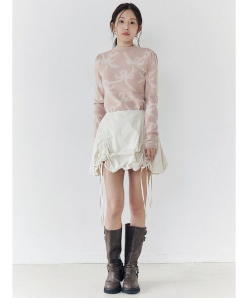 CALNAMUR（カルナムール）の「リボンパターンニット（ニット/セーター・レディース・ピンク/ベージュ・FREE）」の13枚目の写真