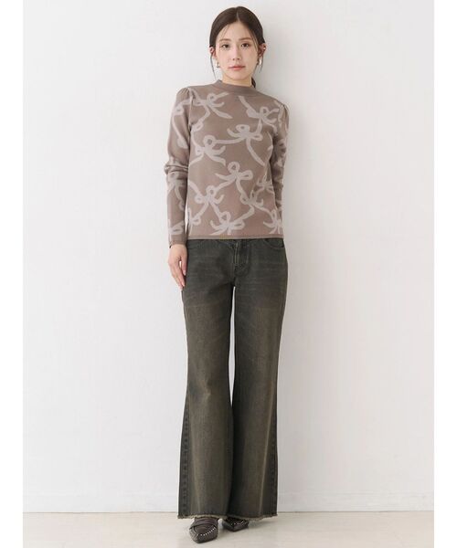 CALNAMUR（カルナムール）の「リボンパターンニット（ニット/セーター・レディース・ピンク/ベージュ・FREE）」の18枚目の写真