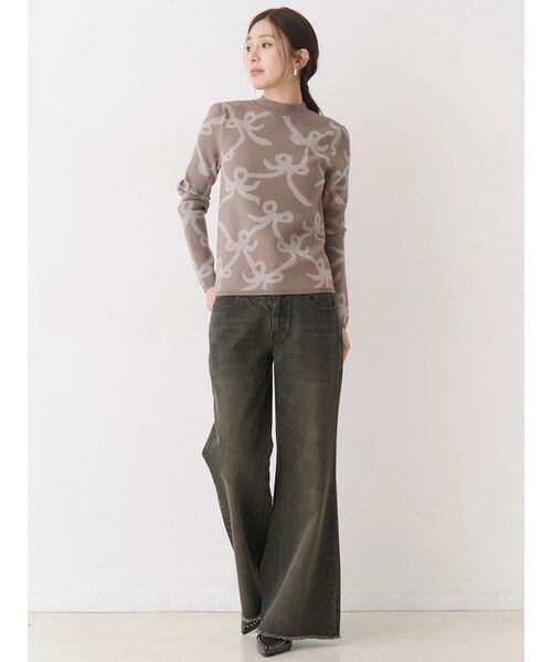 CALNAMUR（カルナムール）の「リボンパターンニット（ニット/セーター・レディース・ピンク/ベージュ・FREE）」の20枚目の写真