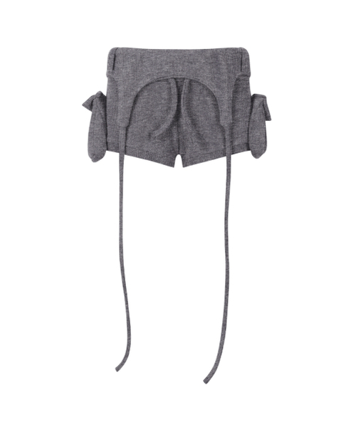 GILAARCHIVE(ギラアーカイブ)の「BOLD LOGO POCKET KNIT SHORTS_GREY(その他パンツ・レディース・その他・FREE)」の1枚目の写真