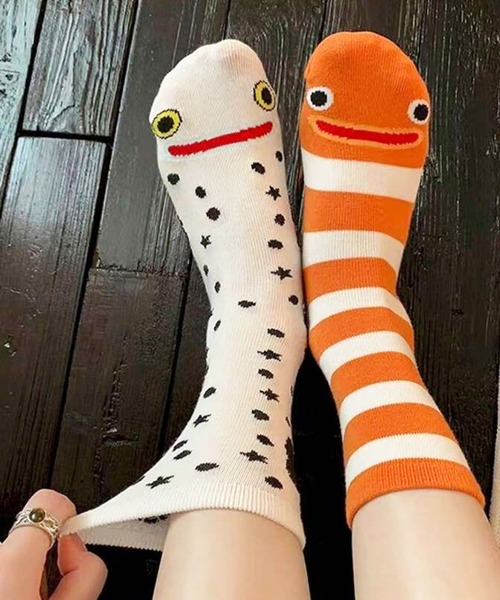 NOLITA LABORATORY(ノリータラボラトリー)の「【 NOLITA / ノリータ 】うなぎ ちんあなご デザイン ソックス 2足セット アニマルフェイス×ボーダー×ドット スターニット 靴下 ソックス(ソックス/靴下・レディース・マルチ・FREE)」の8枚目の写真