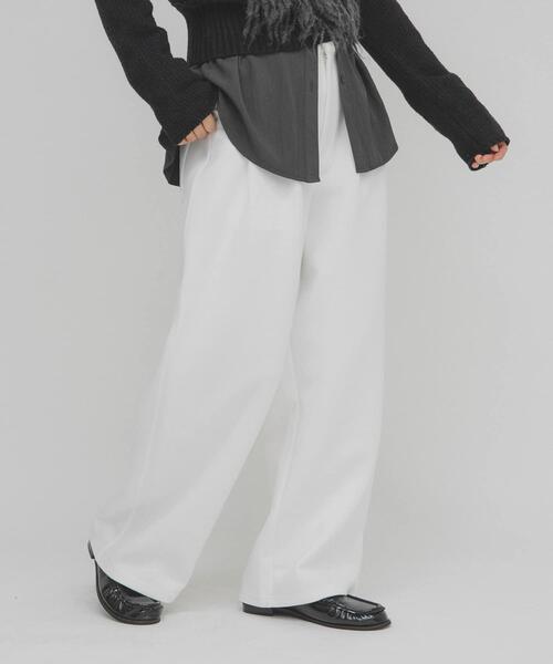 KBF（ケイビーエフ）の「ダンボールWIDEスウェットパンツ（その他パンツ・レディース・オフホワイト/グレー系その他/ブラック・ONE）」の5枚目の写真