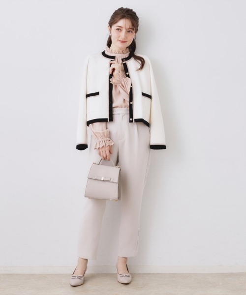 couture brooch（クチュールブローチ）の「【2WAY・ハレの日・通勤】エンブロレースブラウス（シャツ/ブラウス・レディース・アイボリー/ブラック/ライトグレー/ピンク・40/36/42/38）」の13枚目の写真