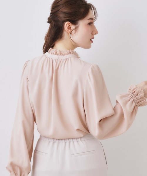 couture brooch（クチュールブローチ）の「【2WAY・ハレの日・通勤】エンブロレースブラウス（シャツ/ブラウス・レディース・アイボリー/ブラック/ライトグレー/ピンク・40/36/42/38）」の10枚目の写真