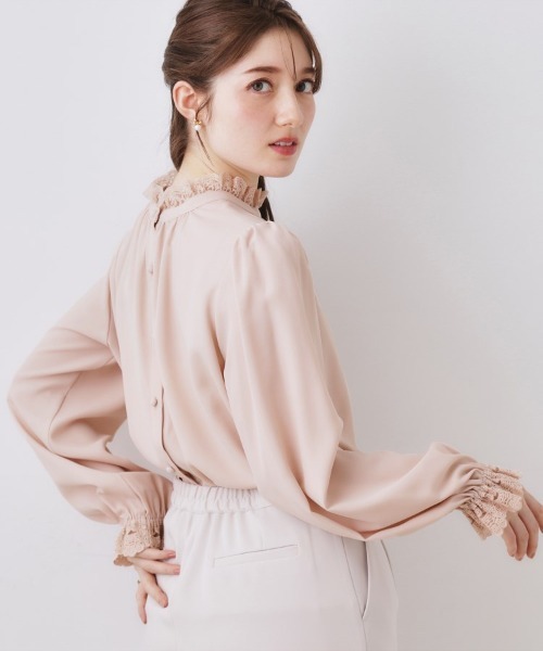 couture brooch（クチュールブローチ）の「【2WAY・ハレの日・通勤】エンブロレースブラウス（シャツ/ブラウス・レディース・アイボリー/ブラック/ライトグレー/ピンク・40/36/42/38）」の12枚目の写真