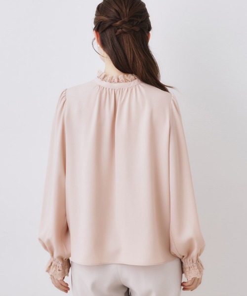 couture brooch（クチュールブローチ）の「【2WAY・ハレの日・通勤】エンブロレースブラウス（シャツ/ブラウス・レディース・アイボリー/ブラック/ライトグレー/ピンク・40/36/42/38）」の19枚目の写真
