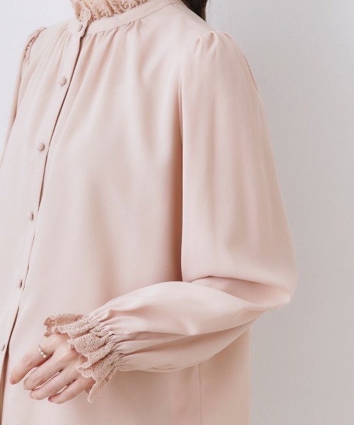 couture brooch（クチュールブローチ）の「【2WAY・ハレの日・通勤】エンブロレースブラウス（シャツ/ブラウス・レディース・アイボリー/ブラック/ライトグレー/ピンク・40/36/42/38）」の21枚目の写真