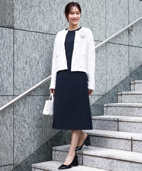 MK MICHEL KLEIN（エムケーミッシェルクラン）の「レース衿付きサックワンピース/防シワ/洗える（ワンピース・レディース・ネイビー・38）」の13枚目の写真