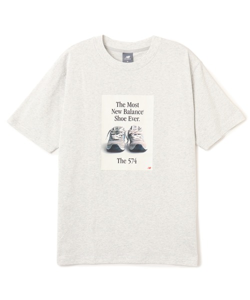 NEW BALANCE（ニューバランス）の「New Balance 574 Ad T-Shirt / ニューバランス 574 AD Tシャツ（Tシャツ/カットソー・メンズ・グレー/ライトブルー/ブラック・XXL/XL/L/M/S）」の3枚目の写真
