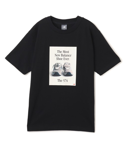 NEW BALANCE（ニューバランス）の「New Balance 574 Ad T-Shirt / ニューバランス 574 AD Tシャツ（Tシャツ/カットソー・メンズ・グレー/ライトブルー/ブラック・XXL/XL/L/M/S）」の2枚目の写真