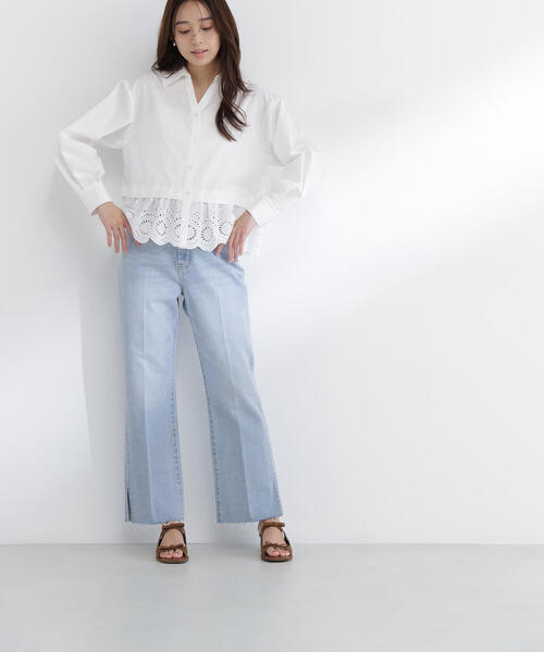 NATURAL BEAUTY BASIC(ナチュラルビューティーベーシック)の「◇エンブロイダリーヘムブラウス(シャツ/ブラウス・レディース・ブルー/オフホワイト/イエロー・FREE)」の10枚目の写真