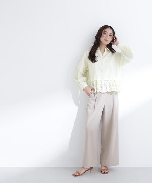 NATURAL BEAUTY BASIC(ナチュラルビューティーベーシック)の「◇エンブロイダリーヘムブラウス(シャツ/ブラウス・レディース・ブルー/オフホワイト/イエロー・FREE)」の18枚目の写真