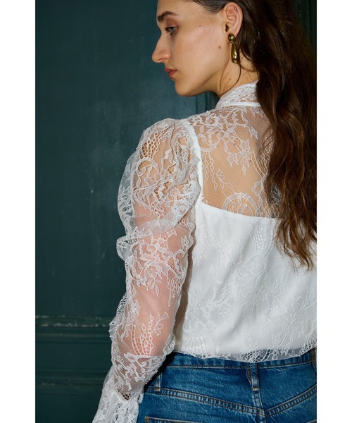 Estella.K（エステラケー）の「Cassia Lace Bow Blouce スカラップレースタイブラウス（シャツ/ブラウス・レディース・ホワイト/ブラック・FREE）」の7枚目の写真