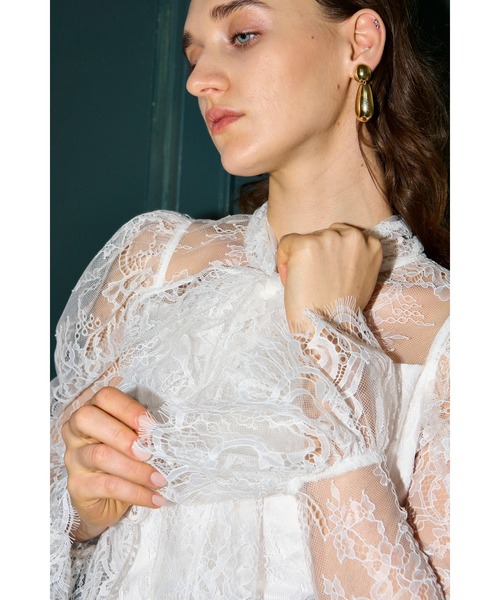 Estella.K（エステラケー）の「Cassia Lace Bow Blouce スカラップレースタイブラウス（シャツ/ブラウス・レディース・ホワイト/ブラック・FREE）」の21枚目の写真