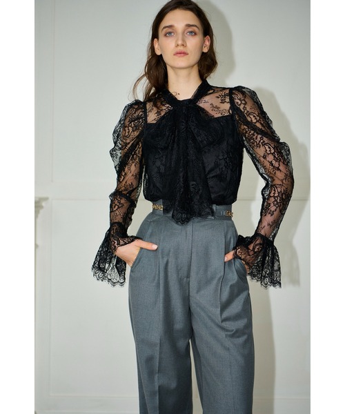 Estella.K（エステラケー）の「Cassia Lace Bow Blouce スカラップレースタイブラウス（シャツ/ブラウス・レディース・ホワイト/ブラック・FREE）」の19枚目の写真