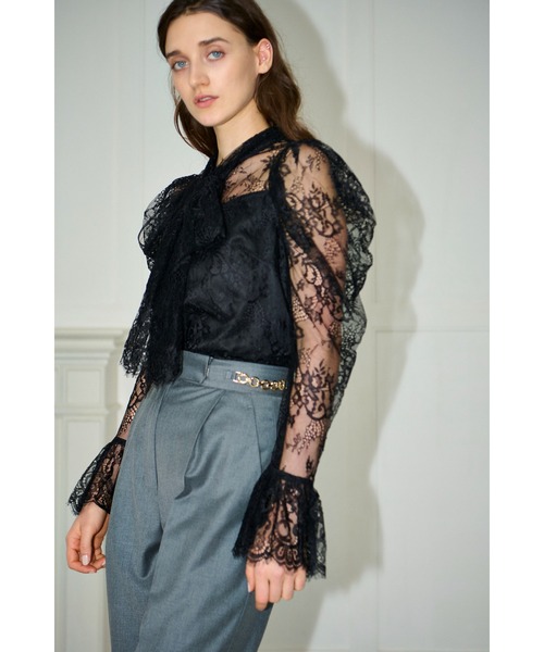 Estella.K（エステラケー）の「Cassia Lace Bow Blouce スカラップレースタイブラウス（シャツ/ブラウス・レディース・ホワイト/ブラック・FREE）」の17枚目の写真