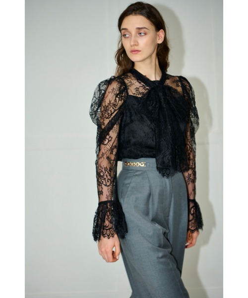 Estella.K（エステラケー）の「Cassia Lace Bow Blouce スカラップレースタイブラウス（シャツ/ブラウス・レディース・ホワイト/ブラック・FREE）」の13枚目の写真