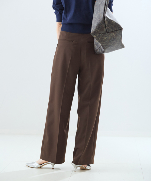 journal standard L'essage(ジャーナルスタンダードレサージュ)の「NALYAストライプ/Doeskinワイドパンツ(スラックス・レディース・ネイビー/ブラウン・38/36)」の5枚目の写真