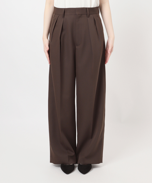 journal standard L'essage(ジャーナルスタンダードレサージュ)の「NALYAストライプ/Doeskinワイドパンツ(スラックス・レディース・ネイビー/ブラウン・38/36)」の15枚目の写真