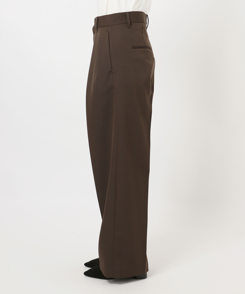 journal standard L'essage(ジャーナルスタンダードレサージュ)の「NALYAストライプ/Doeskinワイドパンツ(スラックス・レディース・ネイビー/ブラウン・38/36)」の16枚目の写真