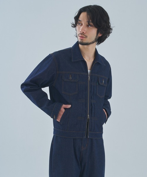 Noen(ノエン)の「ダブルジップデニムジャケット2nd.(デニムジャケット・メンズ・インディゴブルー/ブラック・X-LARGE/LARGE/MEDIUM)」の2枚目の写真