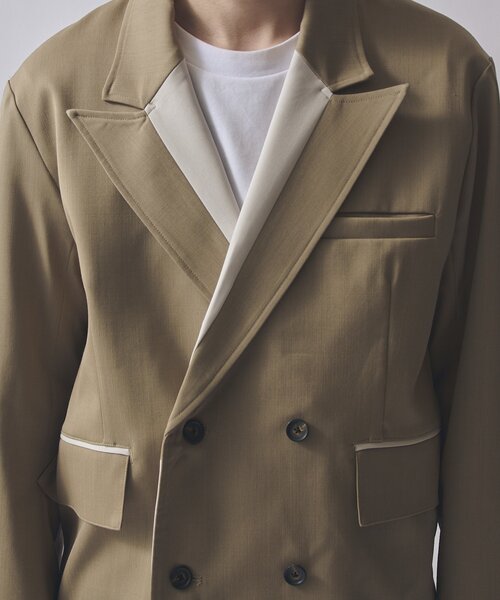 Lui's(ルイス)の「SURJENT ダブルブレストジャケット(テーラードジャケット・メンズ・ベージュ/ブラック・2/1)」の14枚目の写真