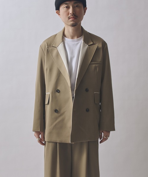 Lui's(ルイス)の「SURJENT ダブルブレストジャケット(テーラードジャケット・メンズ・ベージュ/ブラック・2/1)」の22枚目の写真
