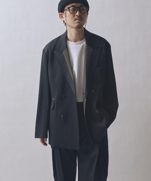 Lui's(ルイス)の「SURJENT ダブルブレストジャケット(テーラードジャケット・メンズ・ベージュ/ブラック・2/1)」の16枚目の写真