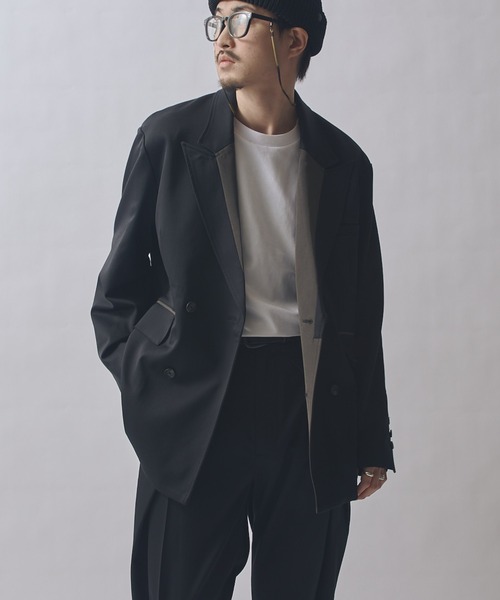 Lui's(ルイス)の「SURJENT ダブルブレストジャケット(テーラードジャケット・メンズ・ベージュ/ブラック・2/1)」の17枚目の写真