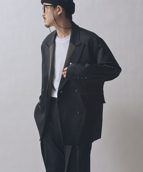 Lui's(ルイス)の「SURJENT ダブルブレストジャケット(テーラードジャケット・メンズ・ベージュ/ブラック・2/1)」の18枚目の写真