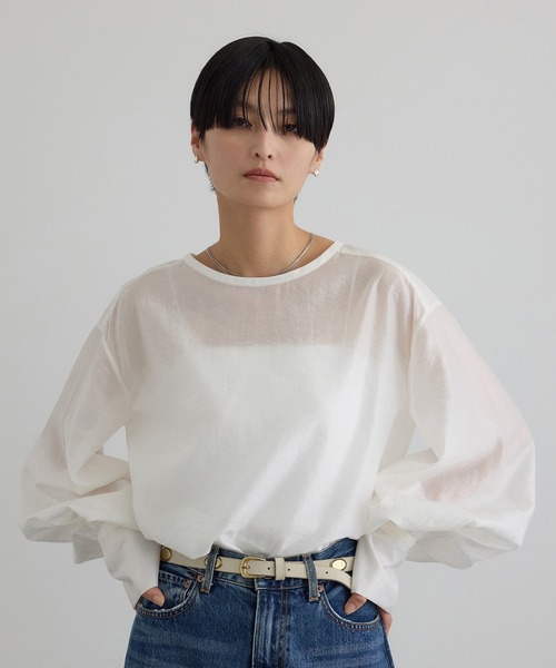 SALON adam et rope'（サロン アダム エ ロペ）の「【WEB限定】シルクMIXルチアブラウス（シャツ/ブラウス・レディース・ブラック/ベージュ系その他/ホワイト・FREE）」の2枚目の写真