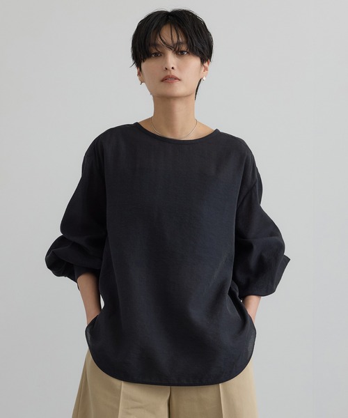 SALON adam et rope'（サロン アダム エ ロペ）の「【WEB限定】シルクMIXルチアブラウス（シャツ/ブラウス・レディース・ブラック/ベージュ系その他/ホワイト・FREE）」の4枚目の写真