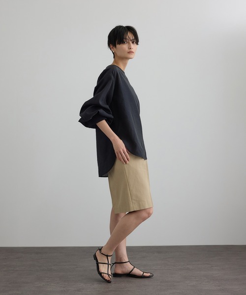 SALON adam et rope'（サロン アダム エ ロペ）の「【WEB限定】シルクMIXルチアブラウス（シャツ/ブラウス・レディース・ブラック/ベージュ系その他/ホワイト・FREE）」の9枚目の写真