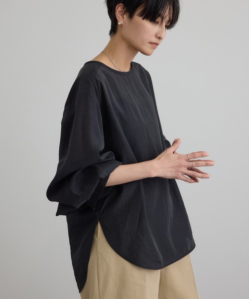 SALON adam et rope'（サロン アダム エ ロペ）の「【WEB限定】シルクMIXルチアブラウス（シャツ/ブラウス・レディース・ブラック/ベージュ系その他/ホワイト・FREE）」の10枚目の写真