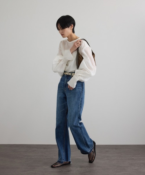 SALON adam et rope'（サロン アダム エ ロペ）の「【WEB限定】シルクMIXルチアブラウス（シャツ/ブラウス・レディース・ブラック/ベージュ系その他/ホワイト・FREE）」の11枚目の写真