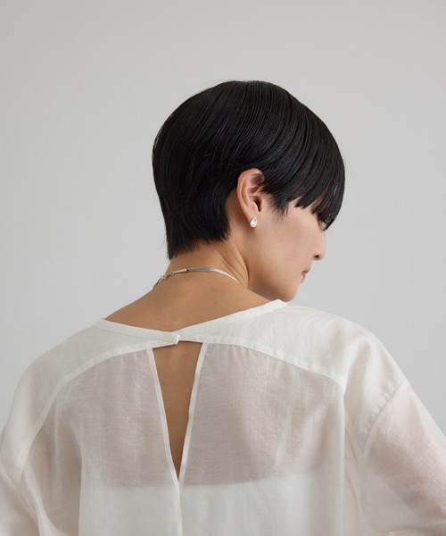 SALON adam et rope'（サロン アダム エ ロペ）の「【WEB限定】シルクMIXルチアブラウス（シャツ/ブラウス・レディース・ブラック/ベージュ系その他/ホワイト・FREE）」の14枚目の写真