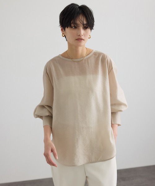 SALON adam et rope'（サロン アダム エ ロペ）の「【WEB限定】シルクMIXルチアブラウス（シャツ/ブラウス・レディース・ブラック/ベージュ系その他/ホワイト・FREE）」の16枚目の写真