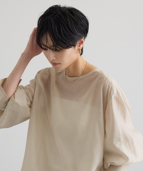 SALON adam et rope'（サロン アダム エ ロペ）の「【WEB限定】シルクMIXルチアブラウス（シャツ/ブラウス・レディース・ブラック/ベージュ系その他/ホワイト・FREE）」の17枚目の写真