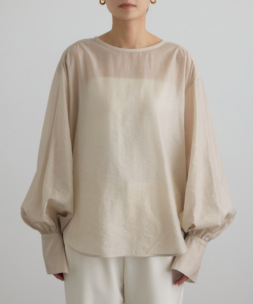 SALON adam et rope'（サロン アダム エ ロペ）の「【WEB限定】シルクMIXルチアブラウス（シャツ/ブラウス・レディース・ブラック/ベージュ系その他/ホワイト・FREE）」の18枚目の写真