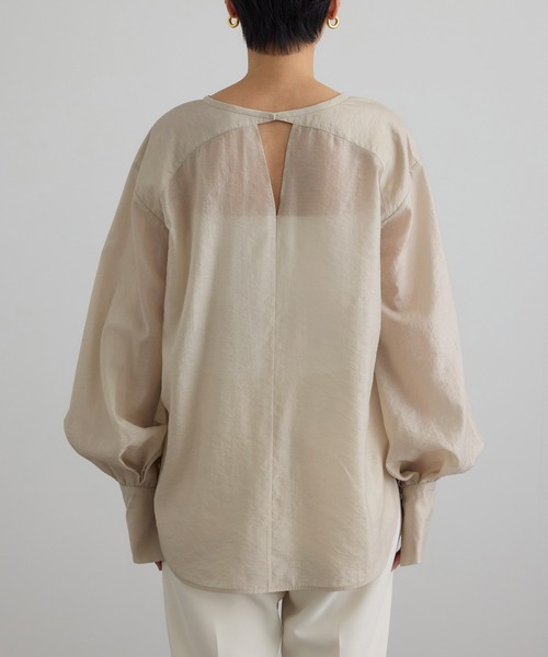 SALON adam et rope'（サロン アダム エ ロペ）の「【WEB限定】シルクMIXルチアブラウス（シャツ/ブラウス・レディース・ブラック/ベージュ系その他/ホワイト・FREE）」の20枚目の写真