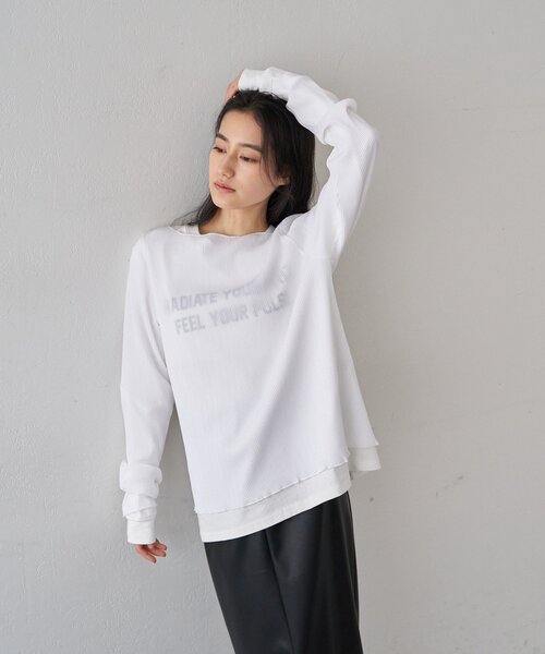 SHENERY（シーナリー）の「オリジナルロゴロンTEE（Tシャツ/カットソー・レディース・オフホワイト/グレー・FREE）」の6枚目の写真