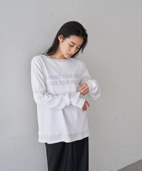 SHENERY（シーナリー）の「オリジナルロゴロンTEE（Tシャツ/カットソー・レディース・オフホワイト/グレー・FREE）」の7枚目の写真