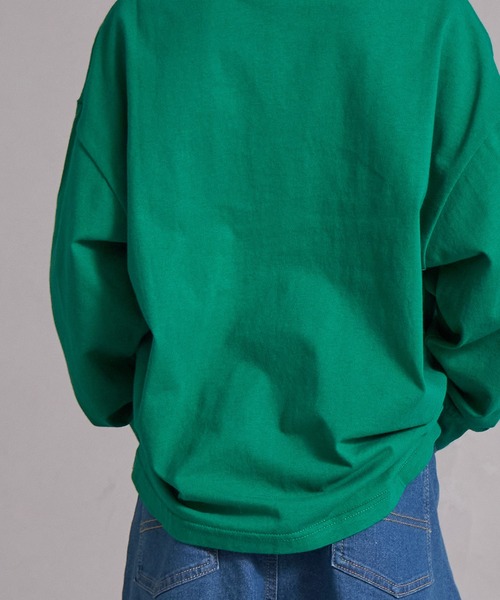 PAIRMANON STREET（ペアマノンストリート）の「【綿100%】襟付き ロゴ刺繍 ロンT【PAIRMANON STREET】（Tシャツ/カットソー・キッズ・グリーン/ブラック/オフホワイト/グレー・150/130/120/160/140/110/100/90）」の15枚目の写真