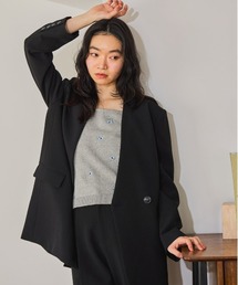 mysty woman | ノーカラーＷジャケット 643762(テーラードジャケット)