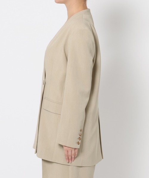 mysty woman(ミスティウーマン)の「ノーカラーWジャケット 643762(テーラードジャケット・レディース・ブラック/ライトベージュ・FREE)」の10枚目の写真