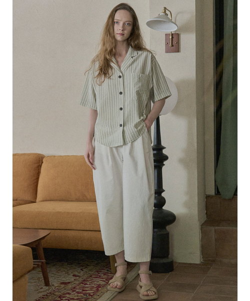 AVANT-G(アバン)の「Striped Rayon Shirt - GREEN(シャツ/ブラウス・レディース・その他・FREE)」の6枚目の写真